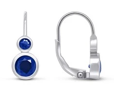 Brilio Silver Sidabrinis earrings with dark mėlynas zircons EA63WB