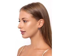 Brilio Silver Sidabrinis earrings with dark mėlynas zircons EA63WB
