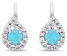 Brilio Silver Brilio Sidabrinis Sidabrinis earrings with mėlynas opals EA753WLB