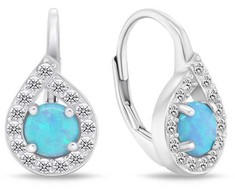 Brilio Silver Brilio Sidabrinis Sidabrinis earrings with mėlynas opals EA753WLB