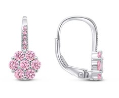 Brilio Silver Brilio Sidabrinis Sidabrinis flower earrings with pink zircons EA15WP