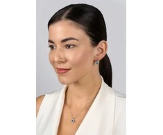 Brilio Silver Heart-shaped sidabrinis jewelry set with zircons SET273WLB (pendant, earrings)