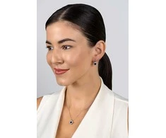 Brilio Silver Heart-shaped sidabrinis jewelry set with zircons SET273WB (pendant, earrings)