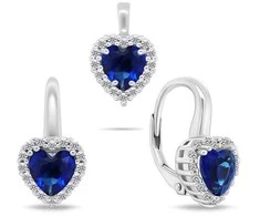 Brilio Silver Heart-shaped sidabrinis jewelry set with zircons SET273WB (pendant, earrings)