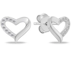 Brilio Silver Sidabrinis jewelry set Hearts with zircons SET270W (pendant, earrings)