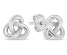 Brilio Silver Sidabrinis jewelry set Intertwined knot SET271W (chain, pendant, earrings)