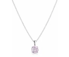Brilio Silver Sidabrinis pakabukas with amethyst SP10282C (chain, pendant)