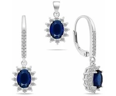 Brilio Silver Elegant sidabrinis jewelry set with zircons SET296WB (pendant, earrings)