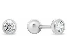 Brilio Silver Sidabriniai akmenys su skaidriu kubiniu cirkoniu EA1229W