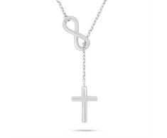 Brilio Silver Sidabriniai moteriški karoliai Infinity ir Cross NCL195W