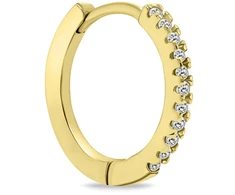 Brilio Silver Single auksinis-plated hoop earring with zircons EA1281Y