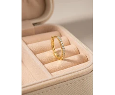 Brilio Silver Single auksinis-plated hoop earring with zircons EA1281Y