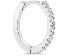 Brilio Silver Single sidabrinis hoop earring with zircons EA1281W