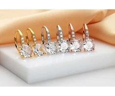 Brilio Silver Brilio Sidabrinis Glittering auksinis-plated earrings with zircons EA943Y