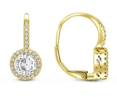 Brilio Silver Brilio Sidabrinis Glittering auksinis-plated earrings with zircons EA118Y
