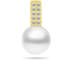Brilio Silver Glittering auksinis-plated pendant with genuine pearl and zircons PT90Y