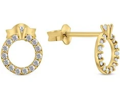Brilio Silver Glittering auksinis-plated earrings EA357Y