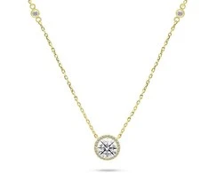 Brilio Silver Glittering auksinis-plated pakabukas with zircons NCL87Y