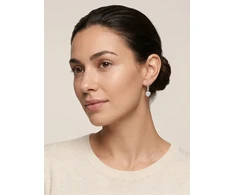 Brilio Silver Sparkling Heart Drop Earrings with Zircons EA1265W