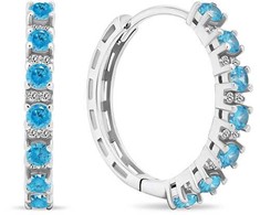 Brilio Silver Brilio Sidabrinis Sparkling hoop earrings with zircons EA472WAQ