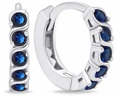 Brilio Silver Brilio Sidabrinis Shiny sidabrinis earrings with mėlynas cubic zirconia EA672WB