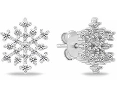 Brilio Silver Sparkling sidabrinis earrings snowflakes with zircons EA1247W