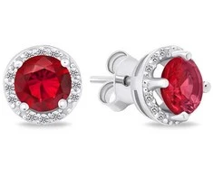 Brilio Silver Brilio Sidabrinis Sidabrinis jewelry set with red zircons SET230WR (pendant, earrings)