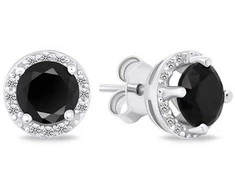 Brilio Silver Brilio Sidabrinis Sidabrinis jewelry set with juodas zircons SET230WBC (pendant, earrings)