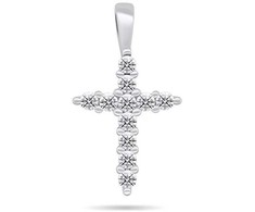 Brilio Silver Brilio Sidabrinis Glittering sidabrinis pendant with zircons Cross PT68W