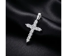 Brilio Silver Brilio Sidabrinis Glittering sidabrinis pendant with zircons Cross PT68W