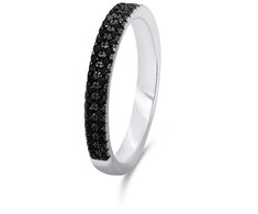 Brilio Silver Brilio Sidabrinis Sparkling sidabrinis ring with juodas zircons RI058W