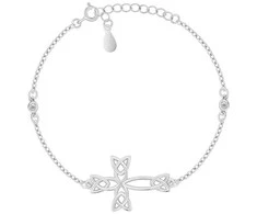 Brilio Silver Stulbinanti sidabrinė apyrankė moterims Cross BRC209W