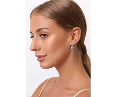 Brilio Silver Brilio Sidabrinis Stunning sidabrinis earrings with mėlynas zircons EA12WAQ