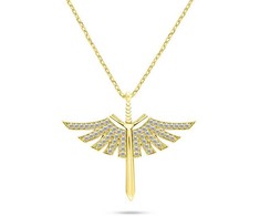 Brilio Silver Brilio Sidabrinis Stylish auksinis-plated pakabukas Angel sword with zircons NCL144Y