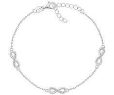 Brilio Silver Stilinga sidabrinė apyrankė su cirkoniais Infinity BRC179W