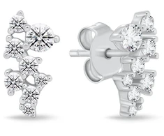 Brilio Silver Stylish sidabrinis earrings with cubic zirconia EA1258W