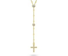 Brilio Silver Brilio Sidabrinis Timeless auksinis-plated Rosary pakabukas NCL113Y
