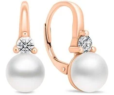 Brilio Silver Brilio Sidabrinis Unikalūs bronziniai auskarai su perlais ir cirkoniais EA364R