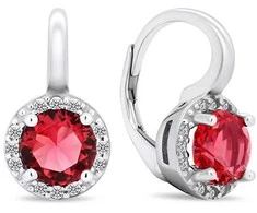 Brilio Silver Unikalūs sidabriniai auskarai su raudonais cirkoniais EA431WR