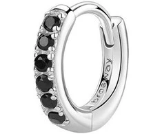 Brosway Fancy Mystery Juodas FMB84 sidabrinis hoop single earring