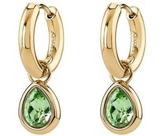 Brosway Gold-plated 2-in-1 earrings with žalias crystal Symphonia BYM217
