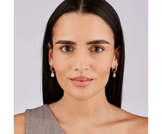 Brosway Gold-plated 2-in-1 earrings with žalias crystal Symphonia BYM217