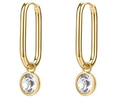 Brosway Oval auksinis plated earrings 2in1 with Symphonia crystal BYM194