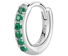 Brosway Sidabrinis hoop single earring Fancy Life Žalias FLG80