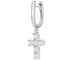 Brosway Sidabrinis vienetiniai auskarai Cross Fancy Infinite Baltas FIW22