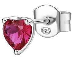 Brosway Sidabriniai vienetiniai auskarai Fancy Passion Ruby Heart FPR91