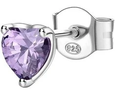 Brosway Sidabriniai vienetiniai auskarai Heart Fancy Magic Violetinė FMP92