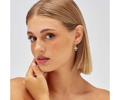 Brosway Sidabrinis single earrings Křížek Fancy Energy Geltona FEY09