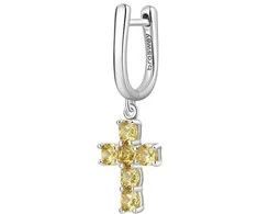 Brosway Sidabrinis single earrings Křížek Fancy Energy Geltona FEY09