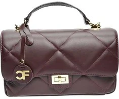 Carla Ferreri Dámská kožená crossbody kabelka CF2211 Vino